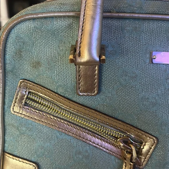 Gucci Teal and Gold Handbag - Picture 2 of 8